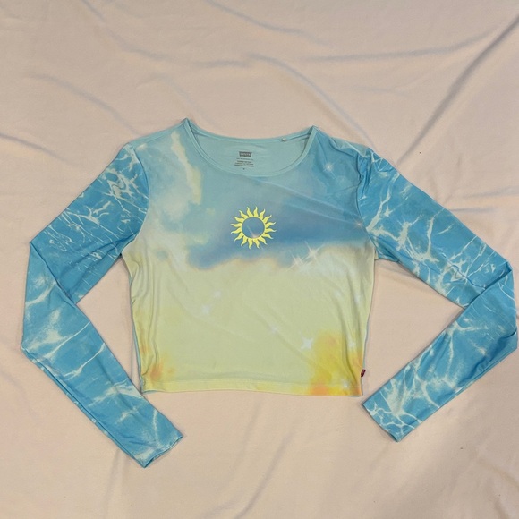 Levi's Tops - Levi's Blue and Yellow Tie-Dye Long Sleeve Top